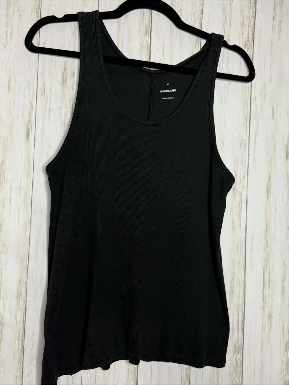 Everlane Black Ribbed Tank Top XL